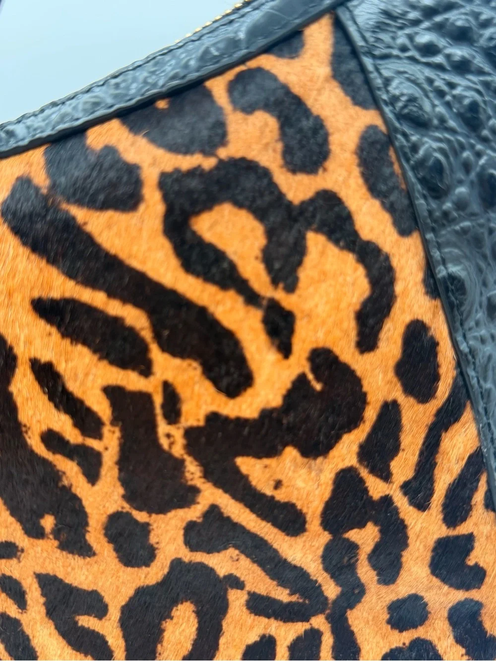 BRAHMIN Corinne crossbody, black damson, genuine leather leopard